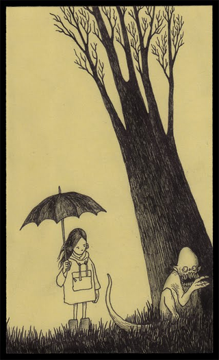 Illustration for article titled What if Edward Gorey drew Lovecraft's unspeakable horrors?